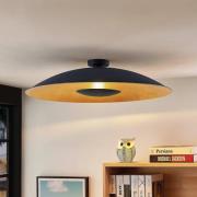 Lindby taklampa Narisara, Ø 80 cm, E27, svart-guld
