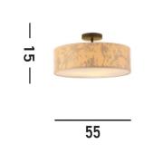 Searchlight Isla taklampa, Ø 55 cm, brun, beige, bambu, stål