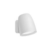 Bover LED-utomhusvägglampa Nut, vit, aluminium/stål, höjd 13,5 cm