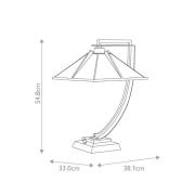 QUOIZEL Pomeroy bordslampa, höjd 55 cm, brons, glas, stål
