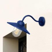 Elstead Utomhusvägglampa Klampenborg, blå, lykta, stål