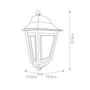 Elstead Deco Lane utomhusvägglampa, brons, lykta, aluminium, IP44