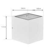Prios vägglampa för utomhusbruk Tetje, vit, kantig, 11,5 cm