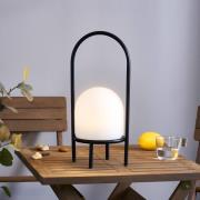 Lindby Eleia LED-uteplatsbelysning, svart, metall, uppladdningsbart ba...