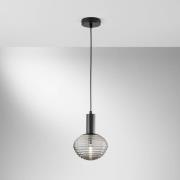 Eco-Light Ripple pendellampa, svart/rökgrå, Ø 18 cm