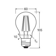 OSRAM LED-filamentlampa E27 6,5W 827 6-pack