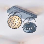 Lindby spotlight Tamin, grå, 2-ljus, glas, G9