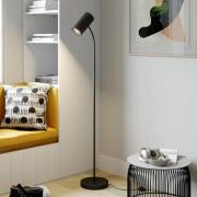 Lindby golvlampa Karoli, svart, 156cm, metall, flexibel arm