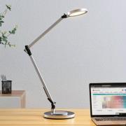 Lindby LED-skrivbordslampa Rilana med dimmer, silver