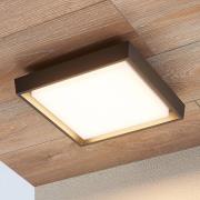 Lucande LED-utomhustaklampa Birta, kantig, 27 cm