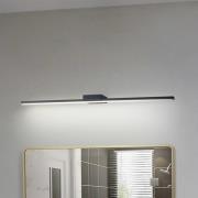 Lucande LED-spegellampa Kivana, svart, metall, 90cm, IP44