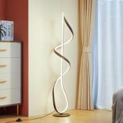 Lucande LED-golvlampa Rodado, svart, 132 cm, aluminium