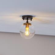 Opviq Taklampa Atmaca 10205 antikguld/svart glas klart Ø 15 cm