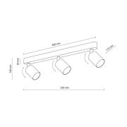 TK Lighting Takspotlight Livia, rosa, 52 cm, 3 lampor, metall, GU10