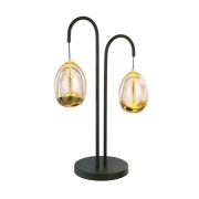 HighLight Golden Egg bordslampa svart/amber 45 cm 2 lampor metall/glas