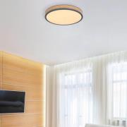 Globo LED-taklampa Doro, Ø 45 cm, mörk grafit/trä, trä, CCT