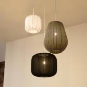 Lindby hänglampa Helin, 3 lampor, svart/vit/grå, 60 cm
