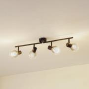 Lindby Pendura taklampa, 4 lampor, svart, glas