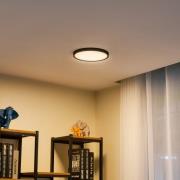 Lindby Smart LED-taklampa Pravin, Ø 23 cm, CCT, svart