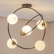 EMIBIG LIGHTING Taklampa Stardom, opalvit/svart, glas, E14