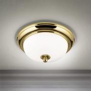 ORION Empire taklampa, Ø 26,5 cm, guld, frostat opalglas