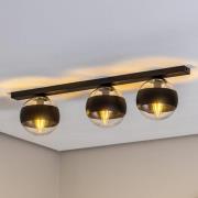 EMIBIG LIGHTING Taklampa Linear, svart/klar, 3 lampor