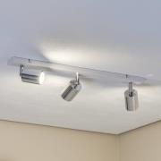 HELAM Taklampa Tune II, vit/krom, metall, 3-ljus, E27