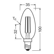 OSRAM LED-ljusstake E14 2,2W 827 energiklass 3-pack