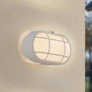 Lindby LED-utomhusvägglampa Alisha, vit, plast, IP54