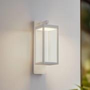 Lucande LED-utomhusvägglampa Ferdinand, vit, metall, 38 cm