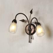 ONLI Vägglampa Liliana, 2 lampor, svart, rödguld, metall