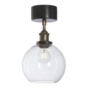 PR Home Omega taklampa, klar/mässing/svart, Ø 20 cm