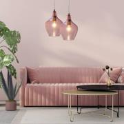 NOWA Pendellampa Paso av glas, 1 lampa, rosé