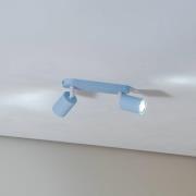 TK Lighting Takspotlight Livia, ljusblå, 35 cm, 2 lampor, metall, GU10