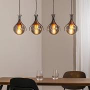Avonni Hänglampa Sinka rökgrå/antikt guld 80 cm glas/metall 4flg.