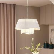Lindby taklampa Eryndor, vit, textil, Ø 47 cm, E27