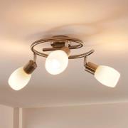 Lindby spot Arda, Ø 25 cm, 3 lampor, nickel, glas, E14