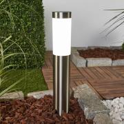Lindby LED-solcellslampa Aleeza, 61 cm, stål, jordspett