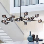 Beacon Lighting Beacon pendellampa Orion svart/rökt grått glas 15-ljus