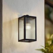 Lindby utomhusvägglampa Bolgar, svart, metall, glas, 15cm