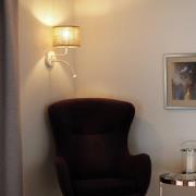 Duolla Vägglampa i jute, brun/vit, tyg, läslampa