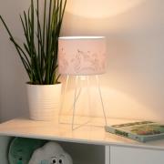 Duolla Mila bordslampa, tyg, enhörningar, E14, höjd 32,5 cm