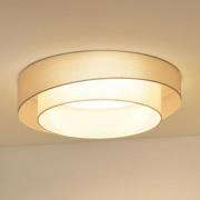 Duolla LED-taklampa Luneta, vit/vit, Ø 60 cm, 3-stegs dimbar