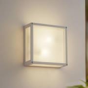 Lucande utomhusvägglampa Aurelien, vit, sensor, 25 x 25 cm