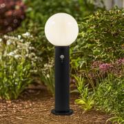 Lindby Dangan sockellampa, vit, 60 cm, glas, sensor