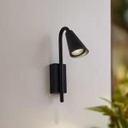 Lindby Sorvete utomhusvägglampa, svart, metall, höjd 33 cm