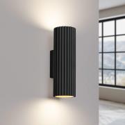 SOLLUX LIGHTING Carbon vägglampa, svart, höjd 20 cm, aluminium, 2 lamp...
