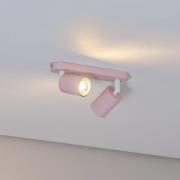 TK Lighting Takspotlight Livia, rosa, 35 cm, 2 lampor, metall, GU10