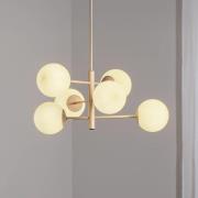 Domiluce Aurora hänglampa, beige, Ø 60 cm, 6 lampor, glas, E14