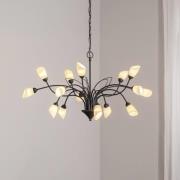 Jupiter Gloriosa pendellampa, glas, svart, 15 lampor